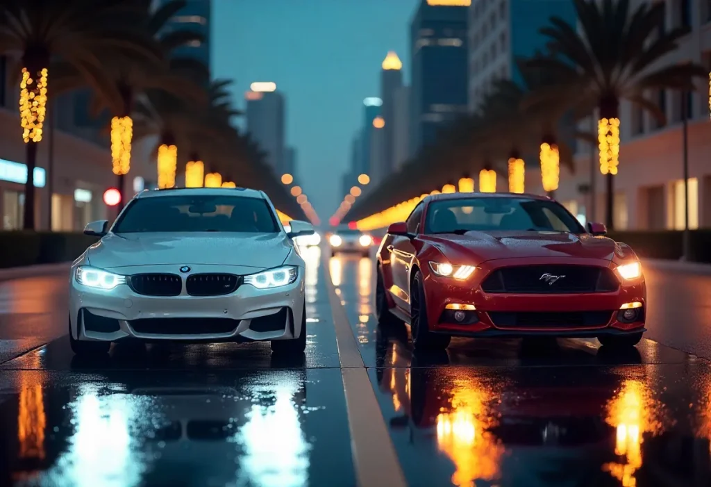 BMW 430i rental Dubai and Ford Mustang rental Dubai